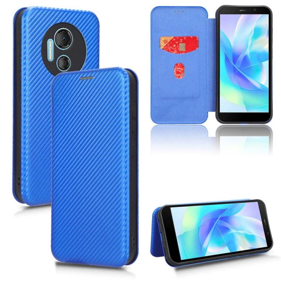 For DOOGEE X97 / X97 Pro Carbon Fiber Texture Flip Leather Phone Case(Blue)