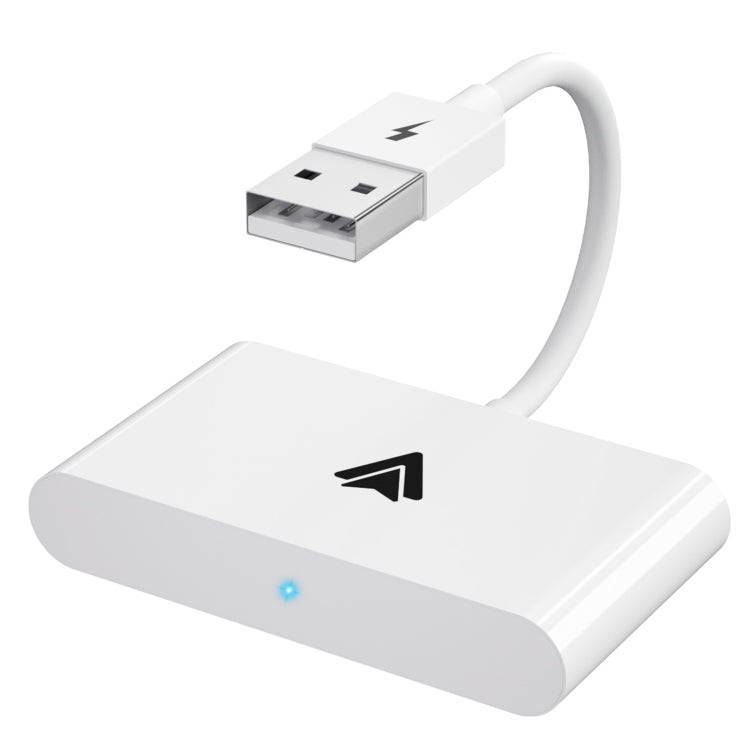 THT-020-2+ USB + USB-C / Type-C Wired to Wireless Carplay Adapter for Android Smartphone(White)