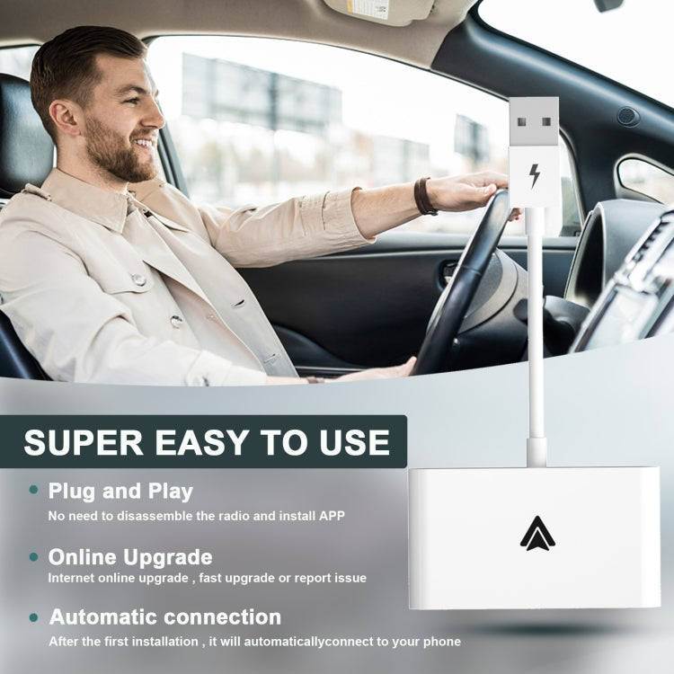THT-020-2+ USB + USB-C / Type-C Wired to Wireless Carplay Adapter for Android Smartphone(White)