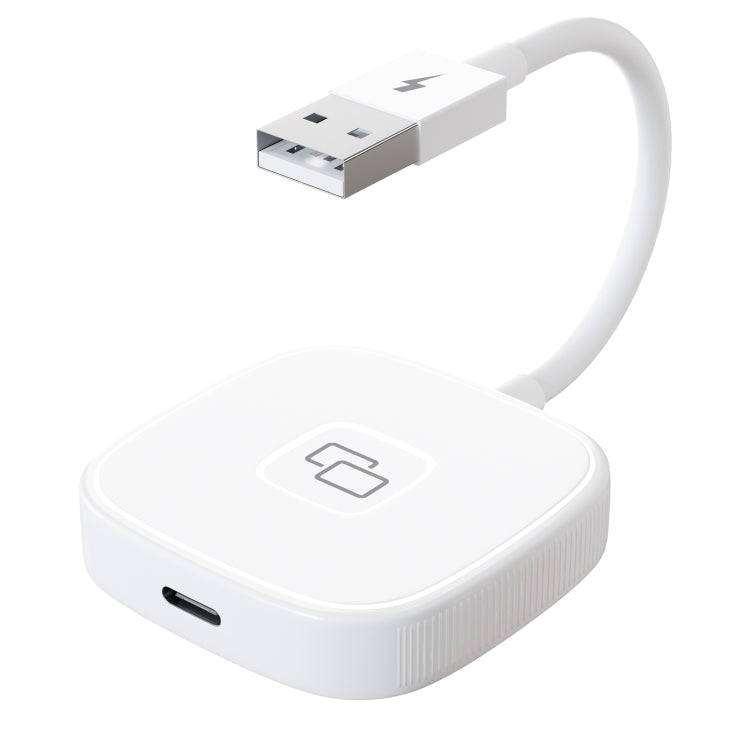 THT-020-7 USB + USB-C / Type-C Carplay Mirror Adapter for iPhone(White)