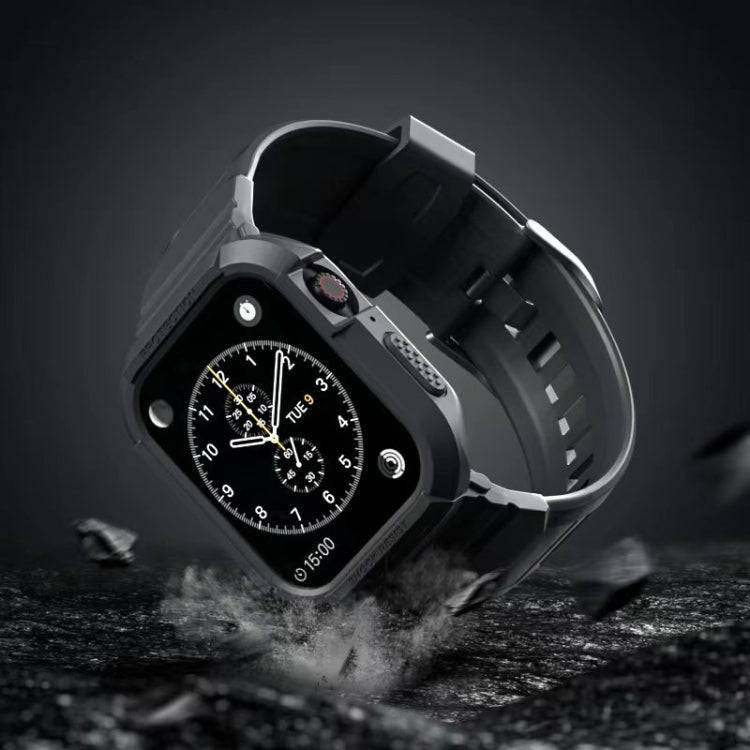 Carbon Fiber TPU Integrated Watch Band For Apple Watch 9 45mm(Dark Purple)