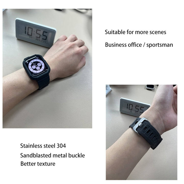 Carbon Fiber TPU Integrated Watch Band For Apple Watch 9 45mm(Dark Purple)