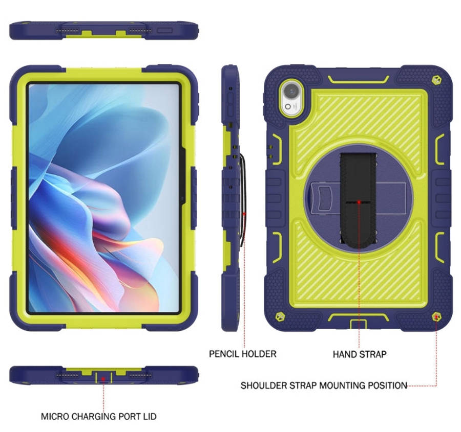 For Huawei MatePad 11.5 2023 360 Degree Rotation PC Contrast Silicone Tablet Case(Navy Blue + Yel...