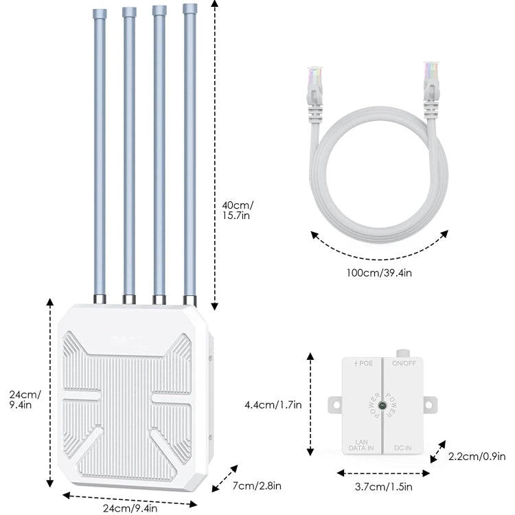 Wavlink WN573HX1 WiFi 6 AX1800 Dual Band Long Range Outdoor WiFi Extender(AU Plug)