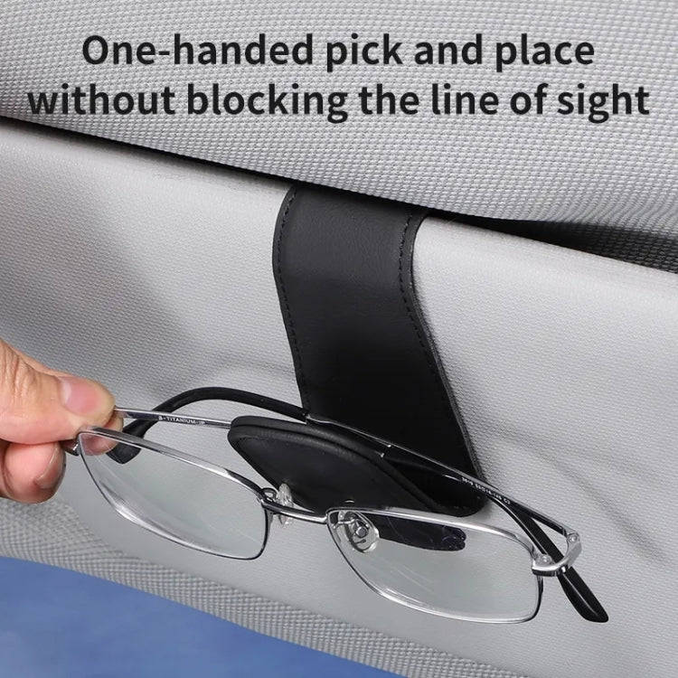 Car Sun Visor Glasses Holder Multifunctional Card Clip Storage Rack(Brown)