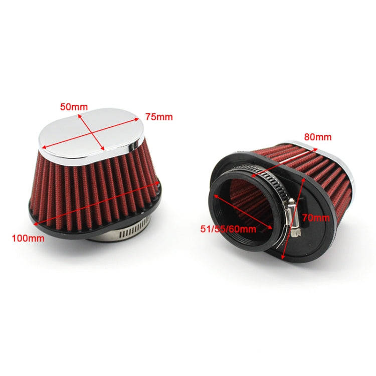 60mm XH-UN073 Mushroom Head Style Car Modified Air Filter Motorcycle Exhaust Filter(Red)