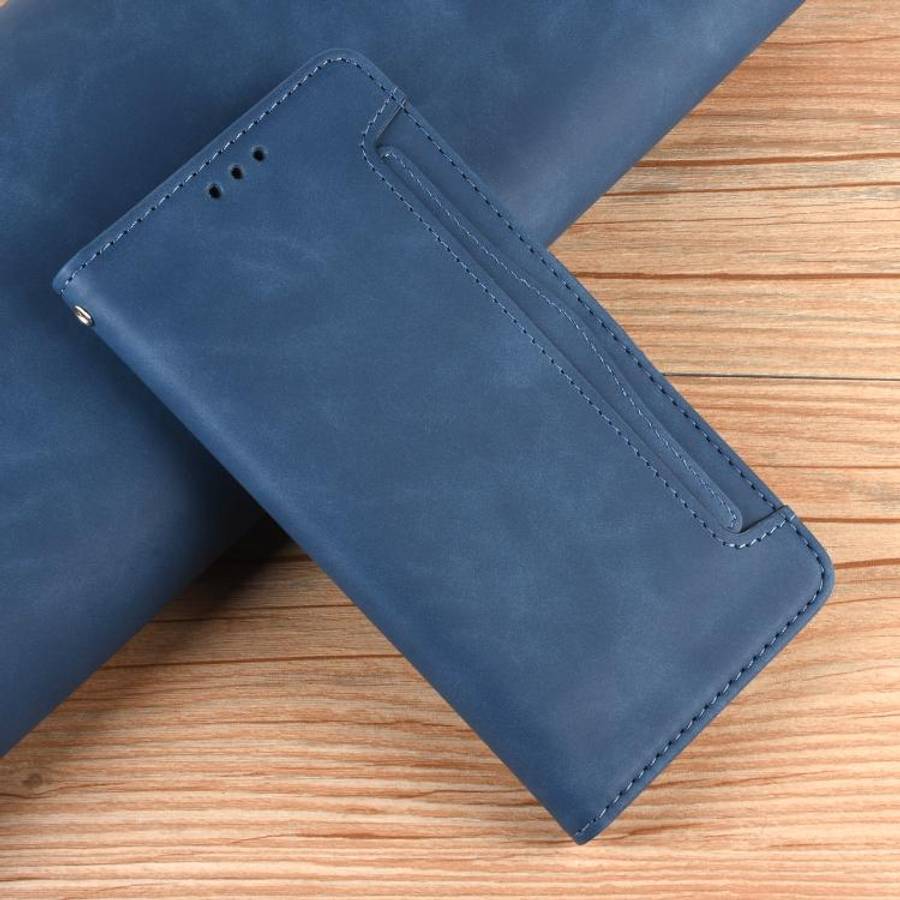 For Oukitel C65 / C65 Pro Skin Feel Calf Texture Card Slots Leather Phone Case(Blue)