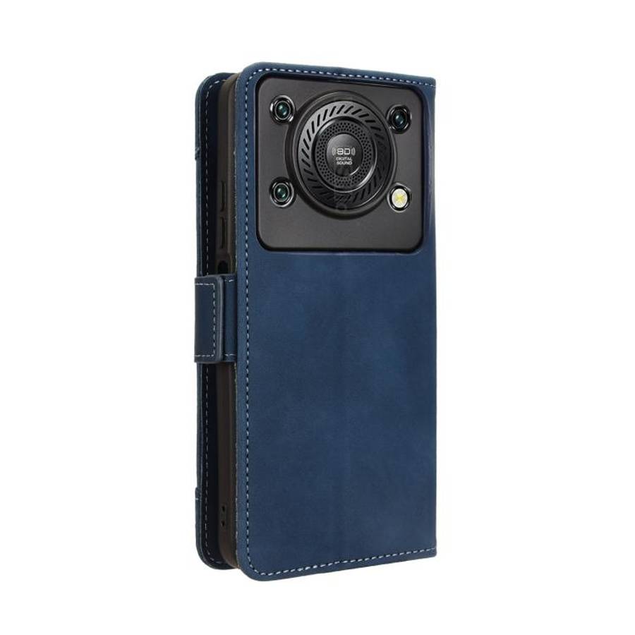 For Oukitel C60 / C60 Pro Skin Feel Calf Texture Card Slots Leather Phone Case(Blue)