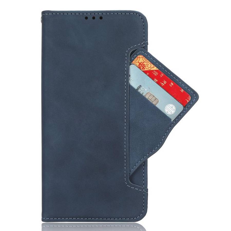 For Oukitel C60 / C60 Pro Skin Feel Calf Texture Card Slots Leather Phone Case(Blue)