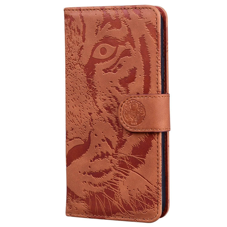 For Infinix Note 40 4G Tiger Embossing Pattern Flip Leather Phone Case(Brown)