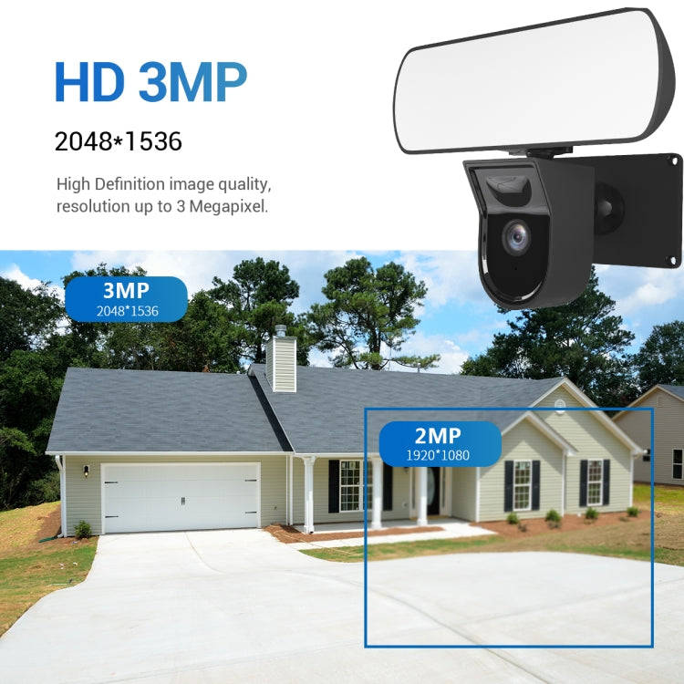 ESCAM QF615 3MP IP66 Waterproof WiFi IP Camera & Floodlight, Support Night Vision / PIR Motion De...