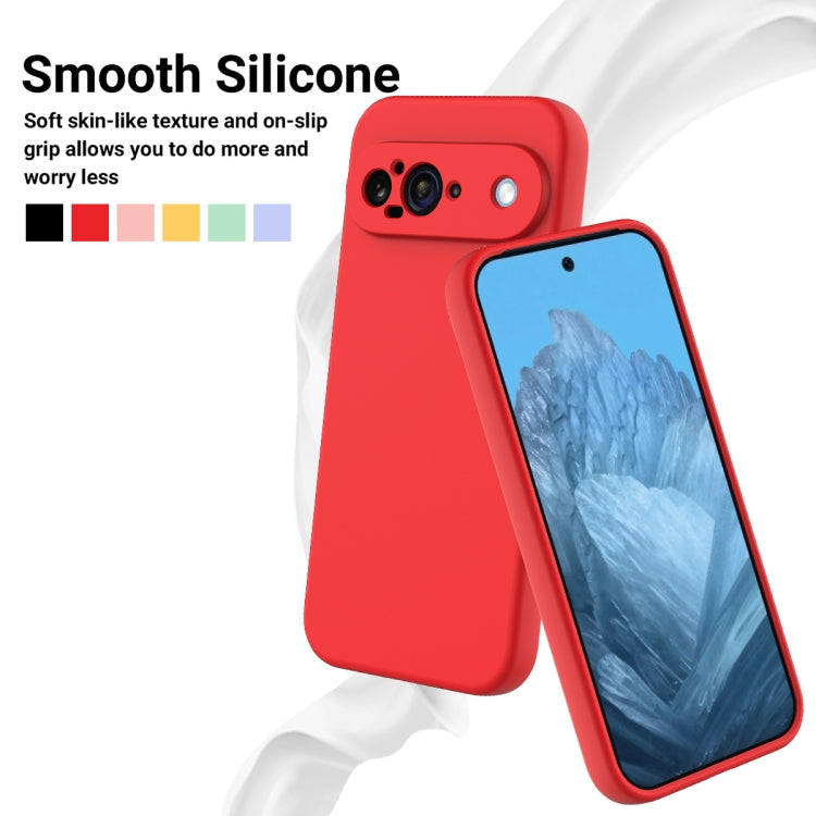 For Google Pixel 9 Pure Color Liquid Silicone Shockproof Phone Case(Red)