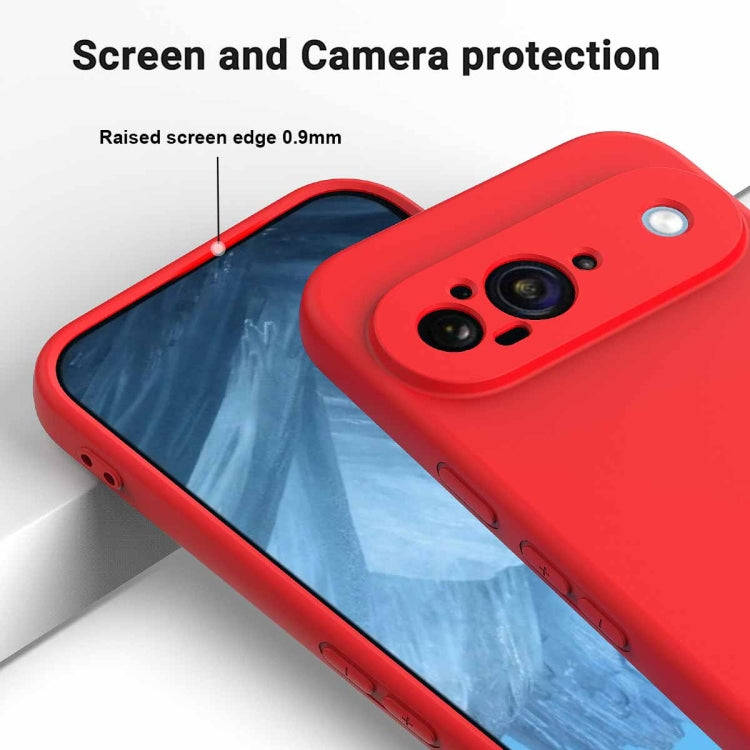 For Google Pixel 9 Pure Color Liquid Silicone Shockproof Phone Case(Red)