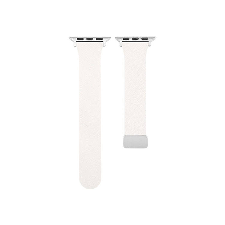 Sheepskin Texture Magnetic Folding Buckle Watch Band For Apple Watch SE 2022 40mm(White)