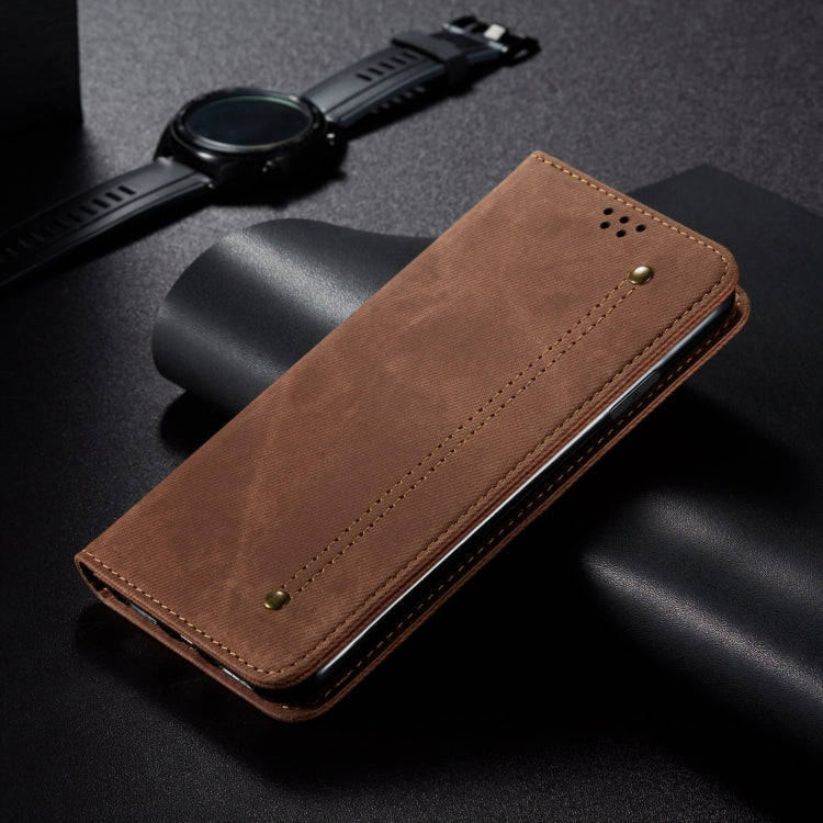 For Honor X6b 4G Global Denim Texture Flip Leather Phone Case(Brown)