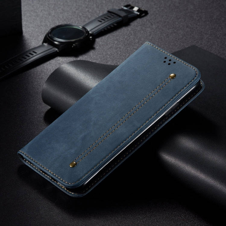 For Honor X6b 4G Global Denim Texture Flip Leather Phone Case(Blue)