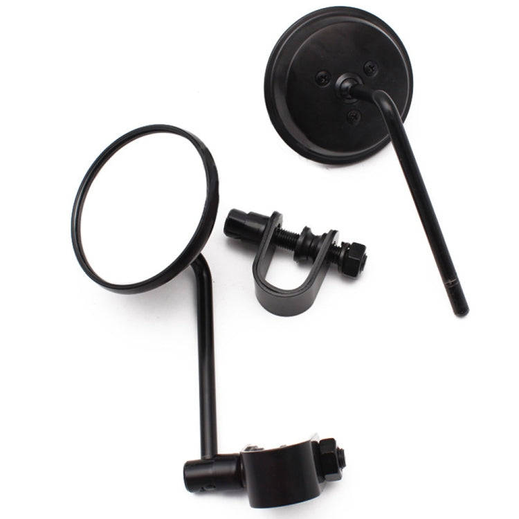 SF-127 Motorcycle Small Round Rearview Mirror Reversing Mirror(Silver Plating)