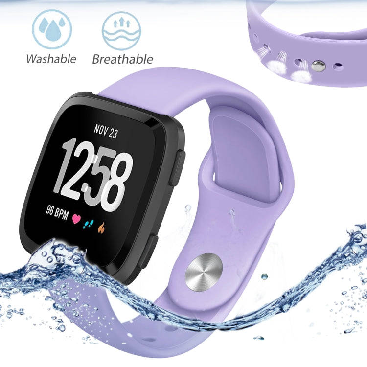 For Fitbit Versa 2 / Fitbit Versa / Fitbit Versa Lite Solid Color Silicone Watch Band, Size:L(Pin...