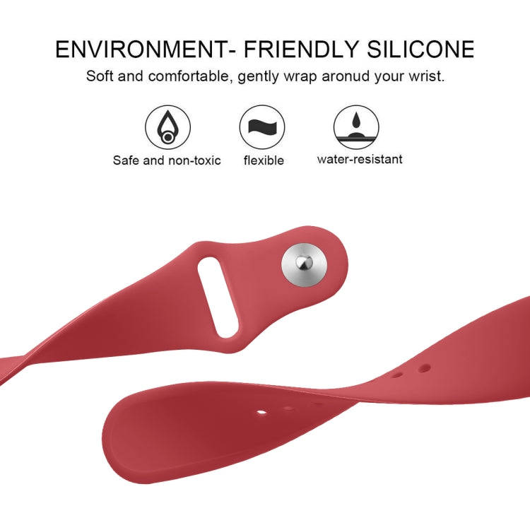 For Fitbit Versa 2 / Fitbit Versa / Fitbit Versa Lite Solid Color Silicone Watch Band, Size:L(Red)