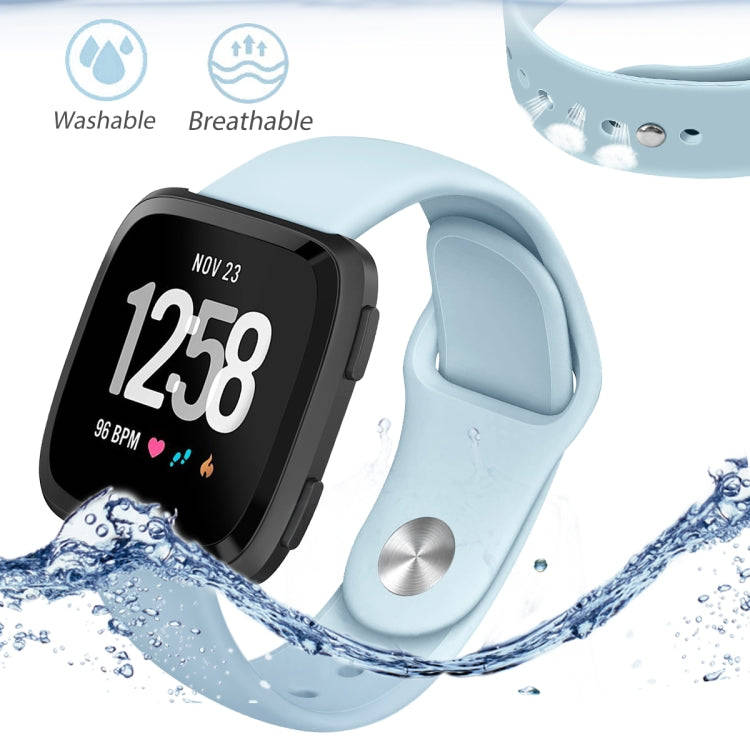 For Fitbit Versa 2 / Fitbit Versa / Fitbit Versa Lite Solid Color Silicone Watch Band, Size:L(Bab...