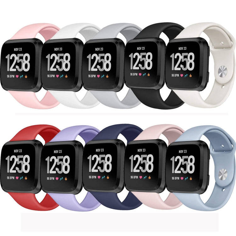For Fitbit Versa 2 / Fitbit Versa / Fitbit Versa Lite Solid Color Silicone Watch Band, Size:L(Pur...