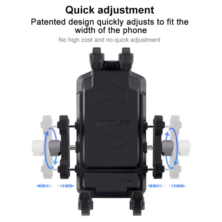 MOTOSLG Crab Motorcycle Phone Clamp Bracket O-Type Rear Mirror Mount(Black)