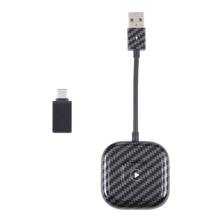 USB + USB-C / Type-C Wired to Wireless Carplay Adapter for iPhone(Black)