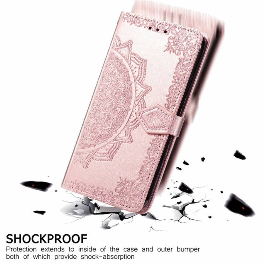 For Ulefone Note 16 Pro Mandala Flower Embossed Leather Phone Case(Rose Gold)