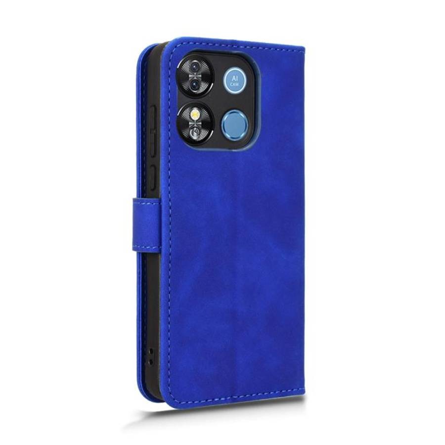 For Oukitel C57 Pro Skin Feel Magnetic Flip Leather Phone Case(Blue)