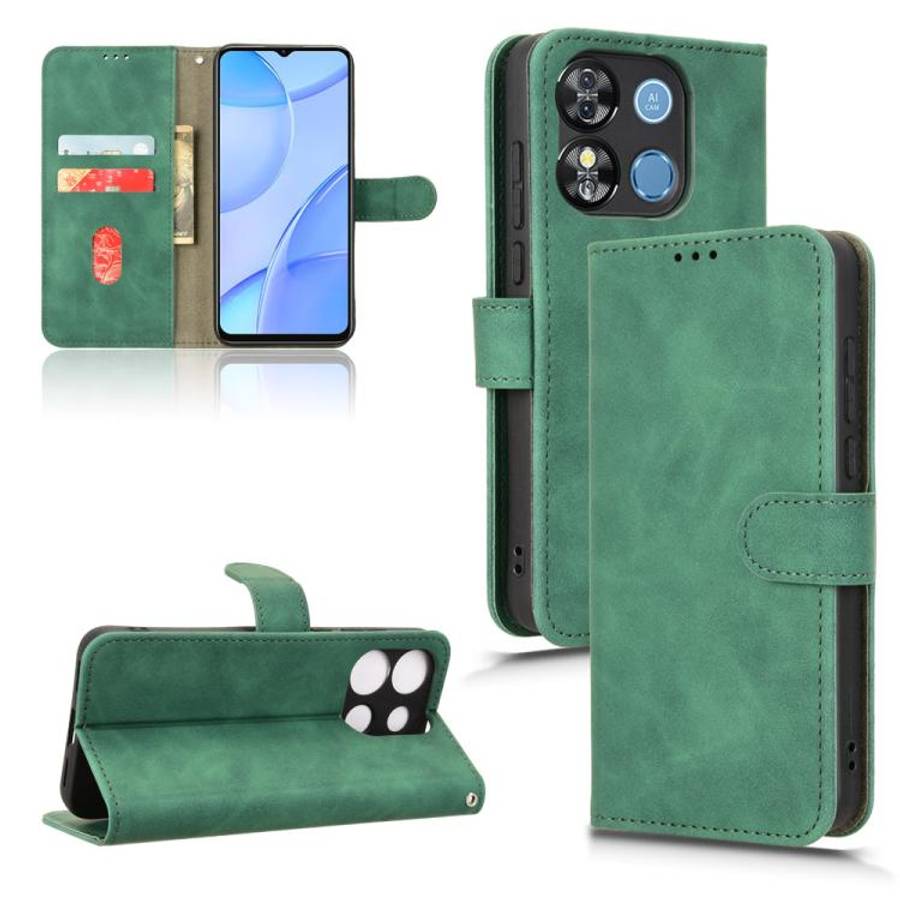 For Oukitel C57 Pro Skin Feel Magnetic Flip Leather Phone Case(Green)