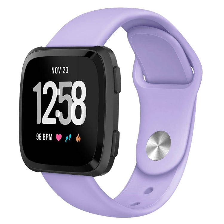 For Fitbit Versa 2 / Fitbit Versa / Fitbit Versa Lite Solid Color Silicone Watch Band, Size:S(Pin...