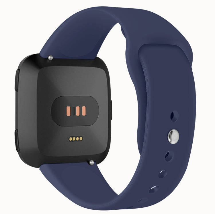 For Fitbit Versa 2 / Fitbit Versa / Fitbit Versa Lite Solid Color Silicone Watch Band, Size:S(Navy)