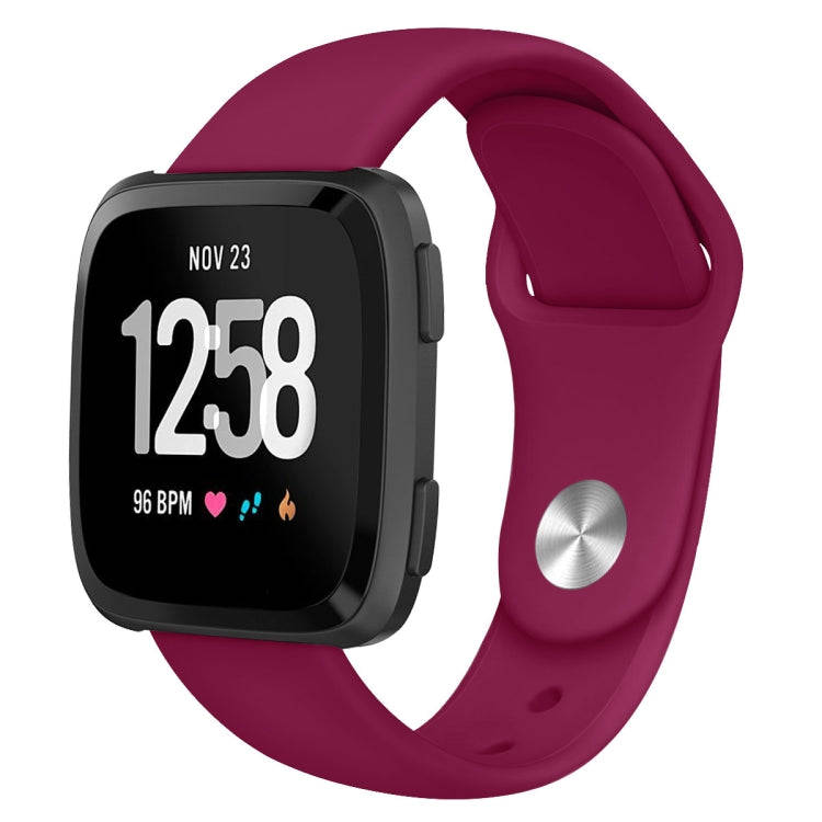For Fitbit Versa 2 / Fitbit Versa / Fitbit Versa Lite Solid Color Silicone Watch Band, Size:S(Win...