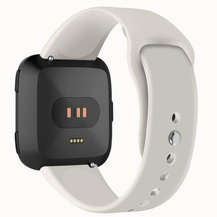 For Fitbit Versa 2 / Fitbit Versa / Fitbit Versa Lite Solid Color Silicone Watch Band, Size:S(Apr...