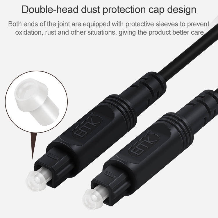 8m EMK OD4.0mm Square Port to Square Port Digital Audio Speaker Optical Fiber Connecting Cable(Sk...