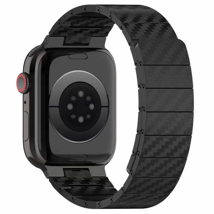 For Apple Watch SE 2023 40mm Carbon Fiber Magnetic Loop Watch Band(Black)