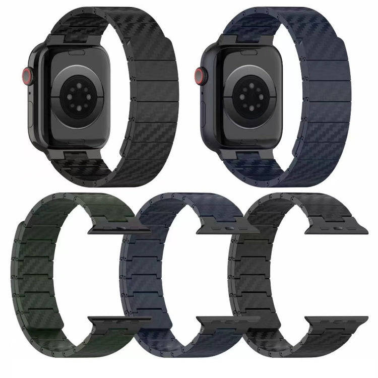 For Apple Watch SE 2023 40mm Carbon Fiber Magnetic Loop Watch Band(Black)