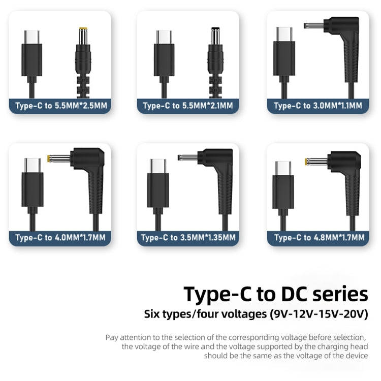 9V 5.5 x 2.5mm DC Power to Type-C Adapter Cable