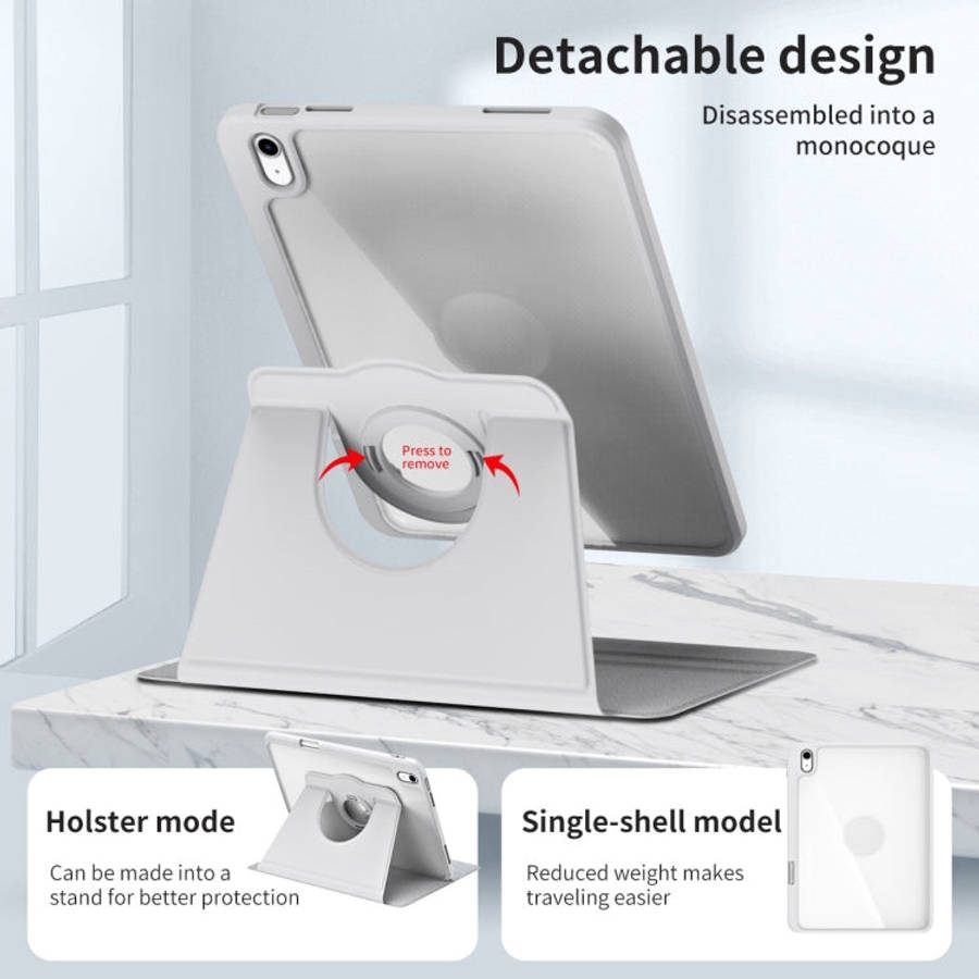 For iPad Air 11 2026 / 2025 / 2024 Acrylic 360 Rotation Detachable Leather Tablet Case(Grey)