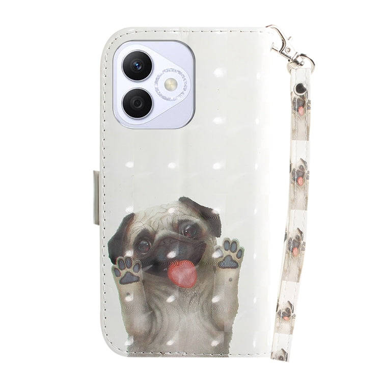 For Honor X60i 3D Colored Horizontal Flip Leather Phone Case(Pug)