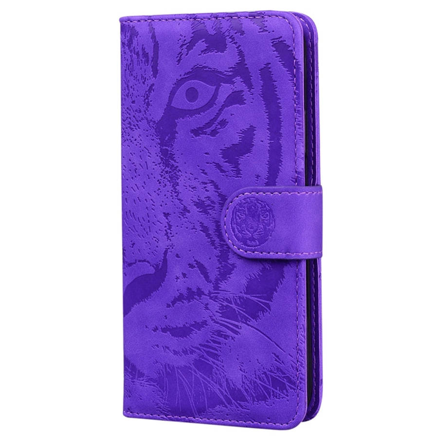 For Honor 200 Pro Tiger Embossing Pattern Flip Leather Phone Case(Purple)