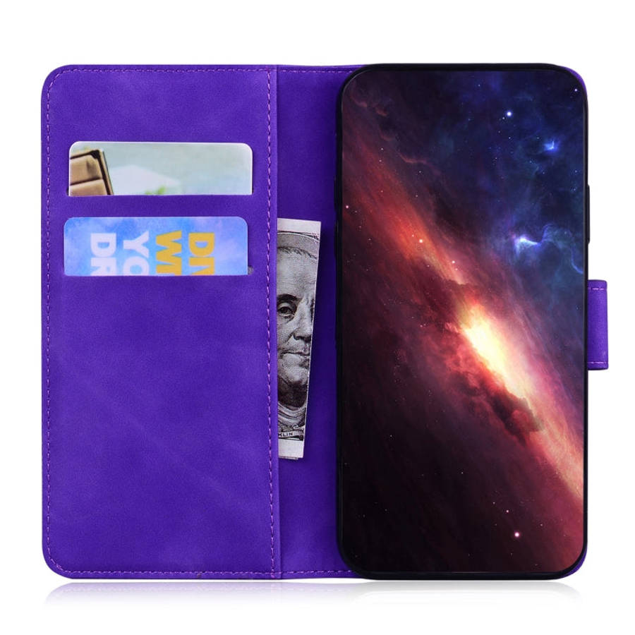 For Honor 200 Pro Tiger Embossing Pattern Flip Leather Phone Case(Purple)