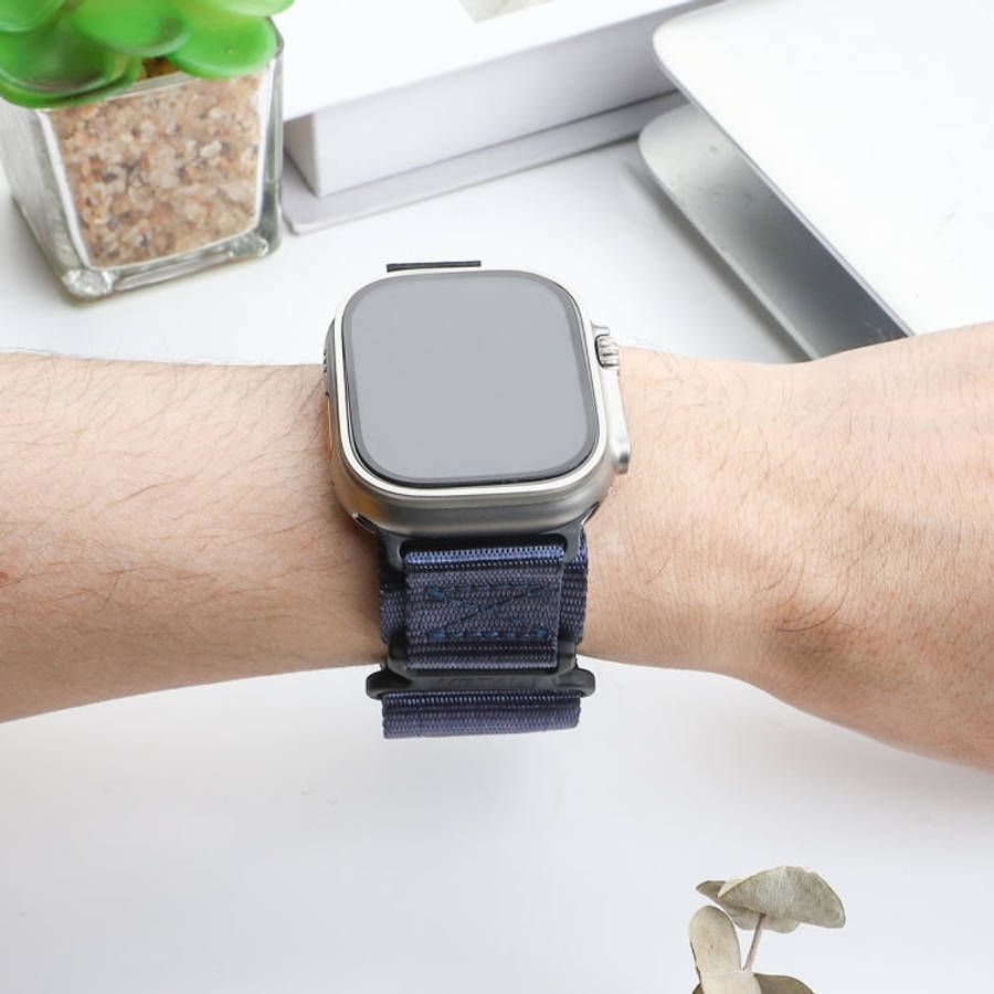 For Apple Watch Series 8 41mm AW Nylon Two-Section Watch Band(Blue)