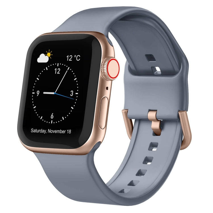 For Apple Watch Series 7 45mm Pin Buckle Silicone Watch Band(Blue Grey)