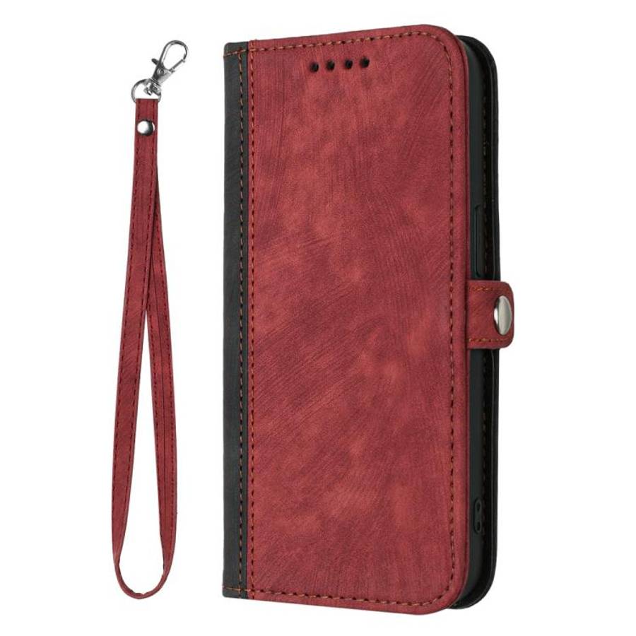 For Motorola Moto G Stylus 5G 2025 Side Buckle Double Fold Hand Strap Leather Phone Case(Red)