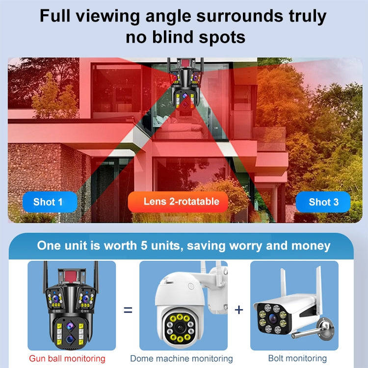 DF-3HBJ 8MP HD IP66 Waterproof Outdoor WiFi IP Camera Support  Dual Light Night Vision, Plug:EU Plug