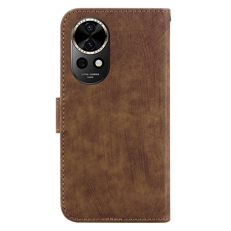 For Huawei nova 12 Little Tiger Embossed Leather Phone Case(Brown)