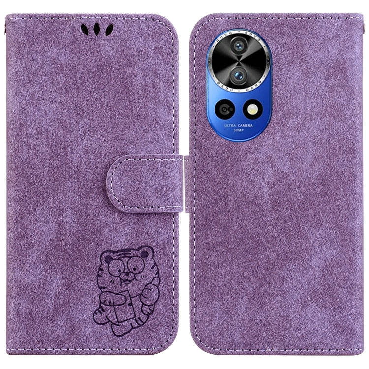 For Huawei nova 12 Pro / nova 12 Ultra Little Tiger Embossed Leather Phone Case(Purple)