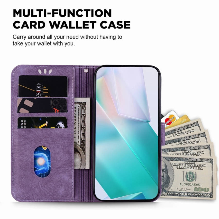 For Honor X6b Little Tiger Embossed Leather Phone Case(Purple)