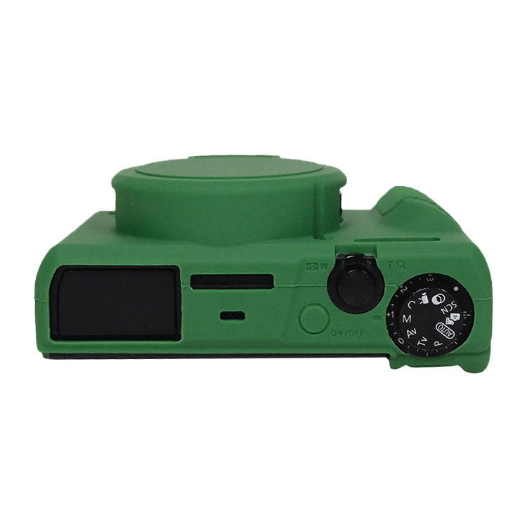For Canon PowerShot G7 X Mark III / G7X3 Soft Silicone Protective Case with Lens Cover(Green)